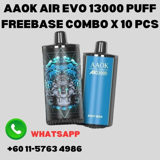 AAOK Air Evo 13000 Puff FREEBASE 10Pcs Combo - Vape Singapore SG Vape