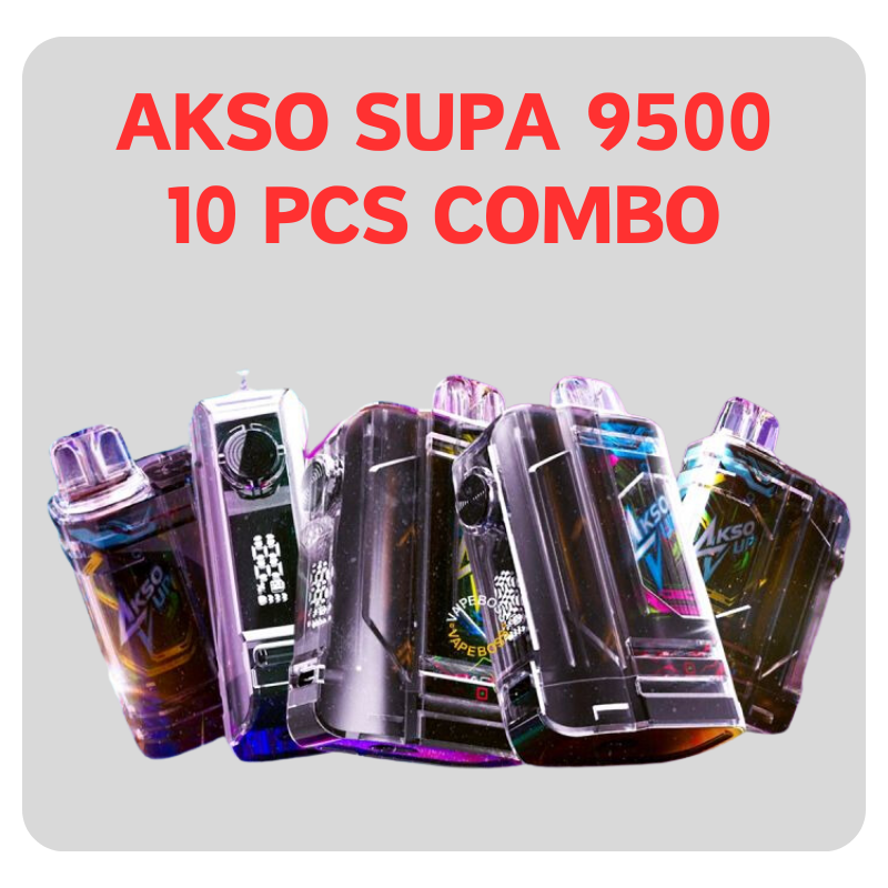 Akso Supa 9500 Puff 10 Pcs Combo - Vape Singapore SG Vape