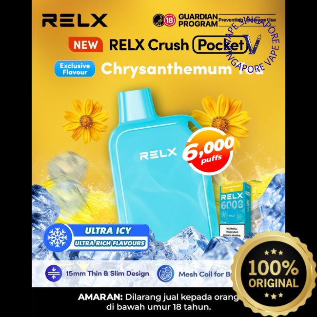 RELX Crush Pocket 6000 Puff Disposable Vape - Vape Singapore SG Vape