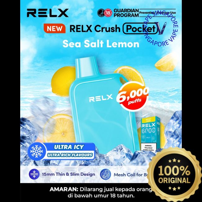 RELX Crush Pocket 6000 Puff Disposable Vape - Vape Singapore SG Vape