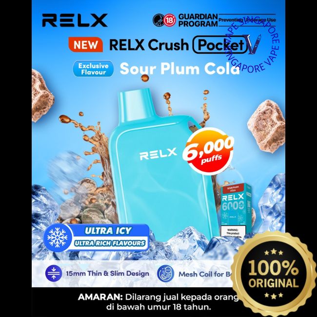 RELX Crush Pocket 6000 Puff Disposable Vape - Vape Singapore SG Vape