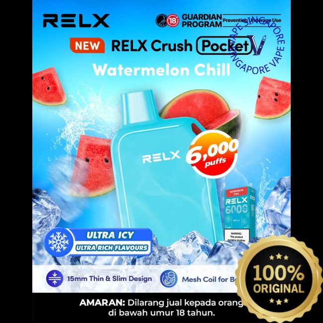 RELX Crush Pocket 6000 Puff Disposable Vape - Vape Singapore SG Vape