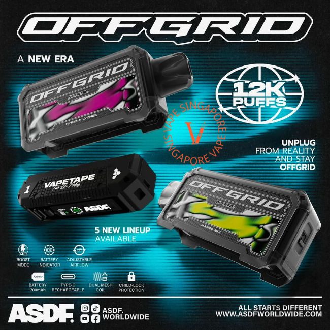 Vapetape Unplug / Offgrid Cartridge refill 12k puff - Vape Singapore SG Vape