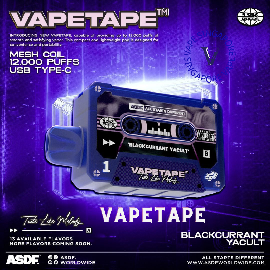 Vape Tape 12,000 puff disposable vape - Vape Singapore SG Vape