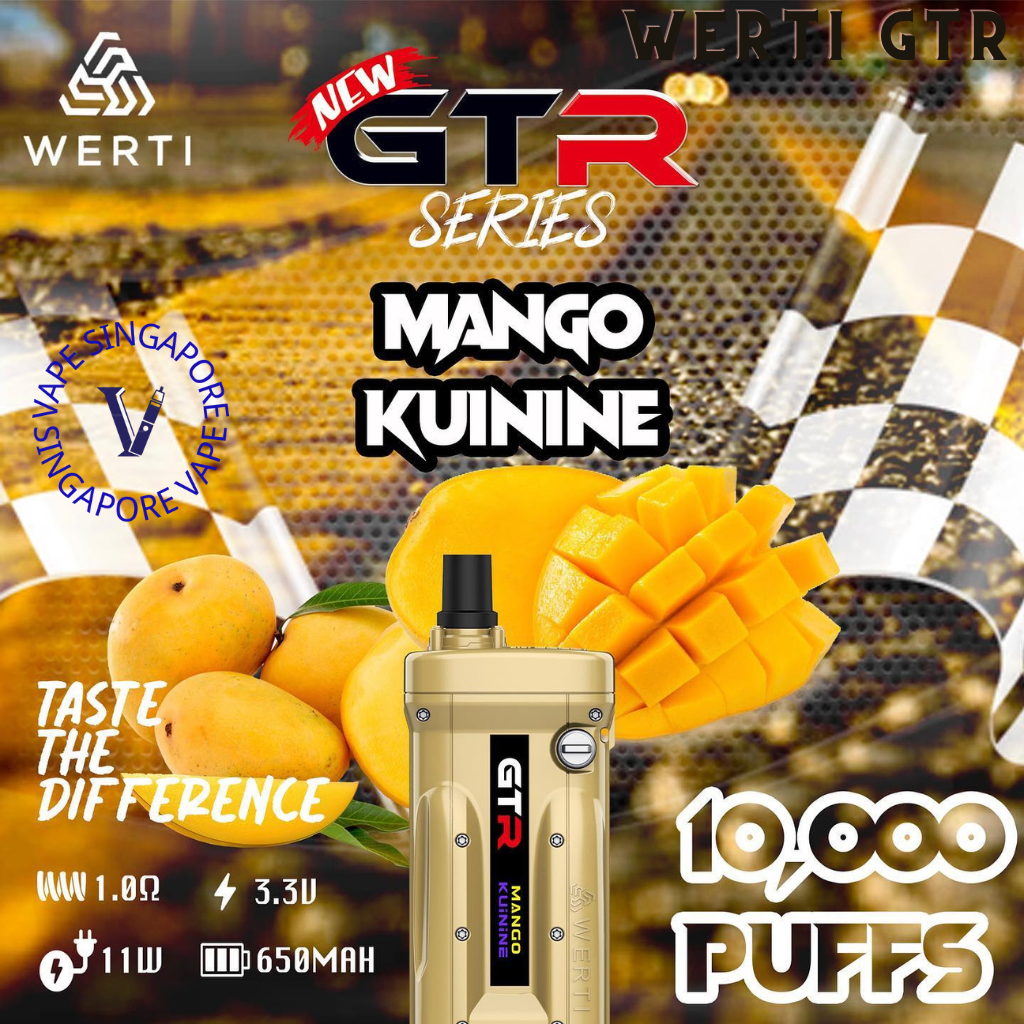 Werti GTR 10,000 puff disposable vape - Vape Singapore SG Vape