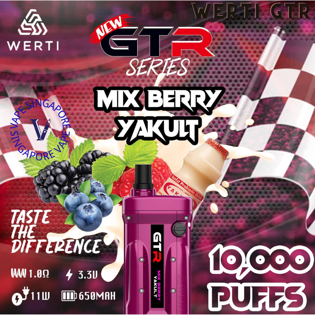 Werti GTR 10,000 puff disposable vape - Vape Singapore SG Vape